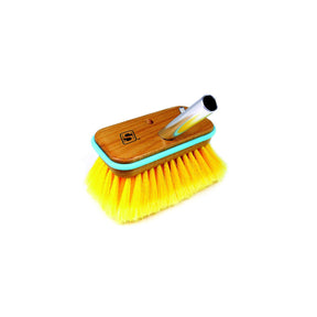 Seachoice 90451 Deck Brush with Bumper - Wood, Size: 6", Soft (Yellow Poly) - QYM0106-YS - image 1