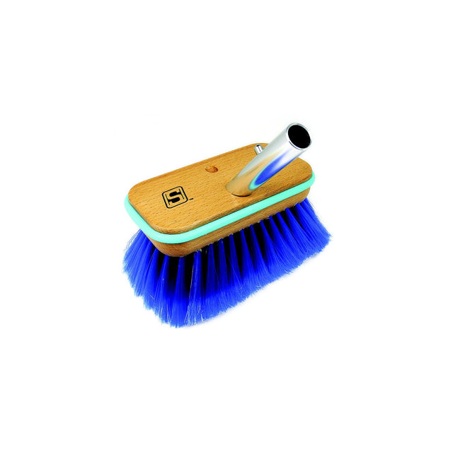Seachoice 90453 Deck Brush with Bumper - Wood, Size: 6", Extra Soft (Blue Poly) - QYM0106-BES - image 1