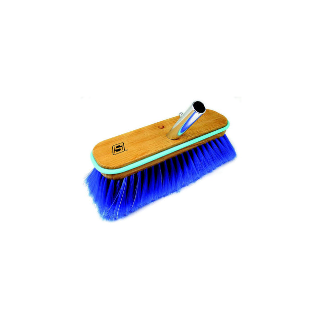 Seachoice 90461 Deck Brush with Bumper - Wood, Size: 10", Extra Soft (Blue Poly) - QYM0210-BES - image 1