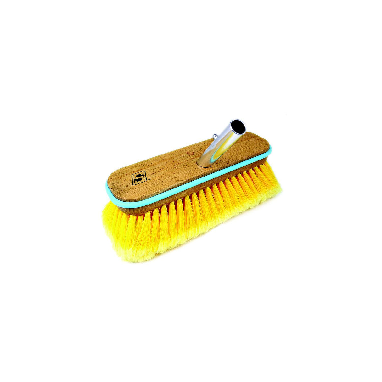 Seachoice 90463 Deck Brush with Bumper - Wood, Size: 10", Soft (Yellow Poly) - QYM0210-YS - image 1