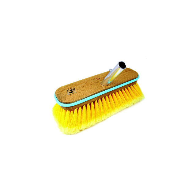 Seachoice 90463 Deck Brush with Bumper - Wood, Size: 10", Soft (Yellow Poly) - QYM0210-YS - image 1