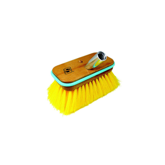 Seachoice 90481 Deck Brush with Bumper and Threaded Adapter, Size: 6", Medium - QYM0106YM-ADAPTER - image 1