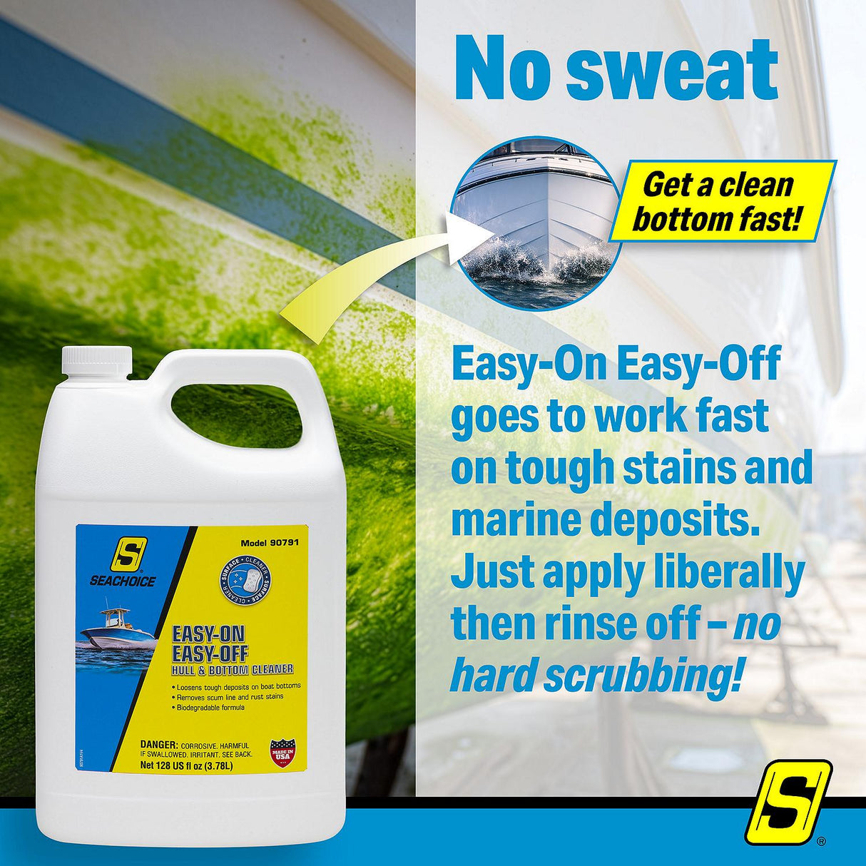 Seachoice 90791 Easy-On Easy-Off Hull And Bottom Cleaner, 128 Ounce - 90791 - official Seachoice product image 12