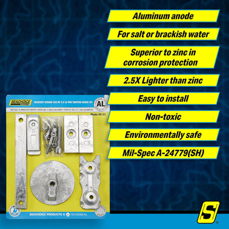 Seachoice 95133 Aluminum Anode Kit For Mercury Verado 350 2.6 L6 Pro Torpedo - 95133 - official Seachoice product image 7