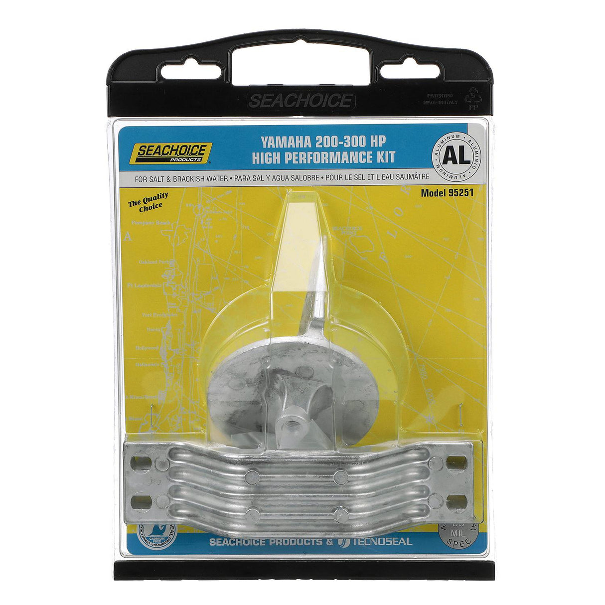 Seachoice Anode Kit, Yamaha 200-300hp, Aluminum, Cadmium-Free, Environmentally Friendly - 50-95251