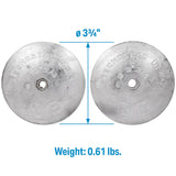 Seachoice 95607 Rudder & Trim Tab Anode w/Allen Screw, Aluminum, Model R3, Size 3-3/4" dia. x 1/2" - 95607 - official Seachoice product image 8