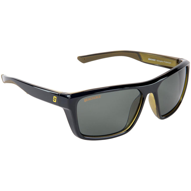 Seachoice 98814 "Navigator" Polarized Sunglasses, Frame: Shiny Black/Green Backspray, Lens: Grey - YP120212000000 - image 1