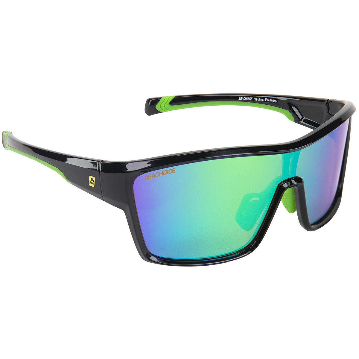 Seachoice 98818 "Nautilus" Polarized Sunglasses, Frame: Shiny Black, Lens: Green Mirror - YP120732000000 - image 2