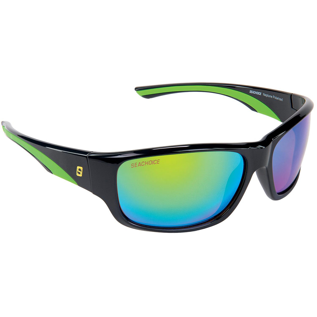 Seachoice 98823 "Neptune" Polarized Sunglasses, Frame: Shiny Black, Lens: Green Mirror - A181133000000 - image 1