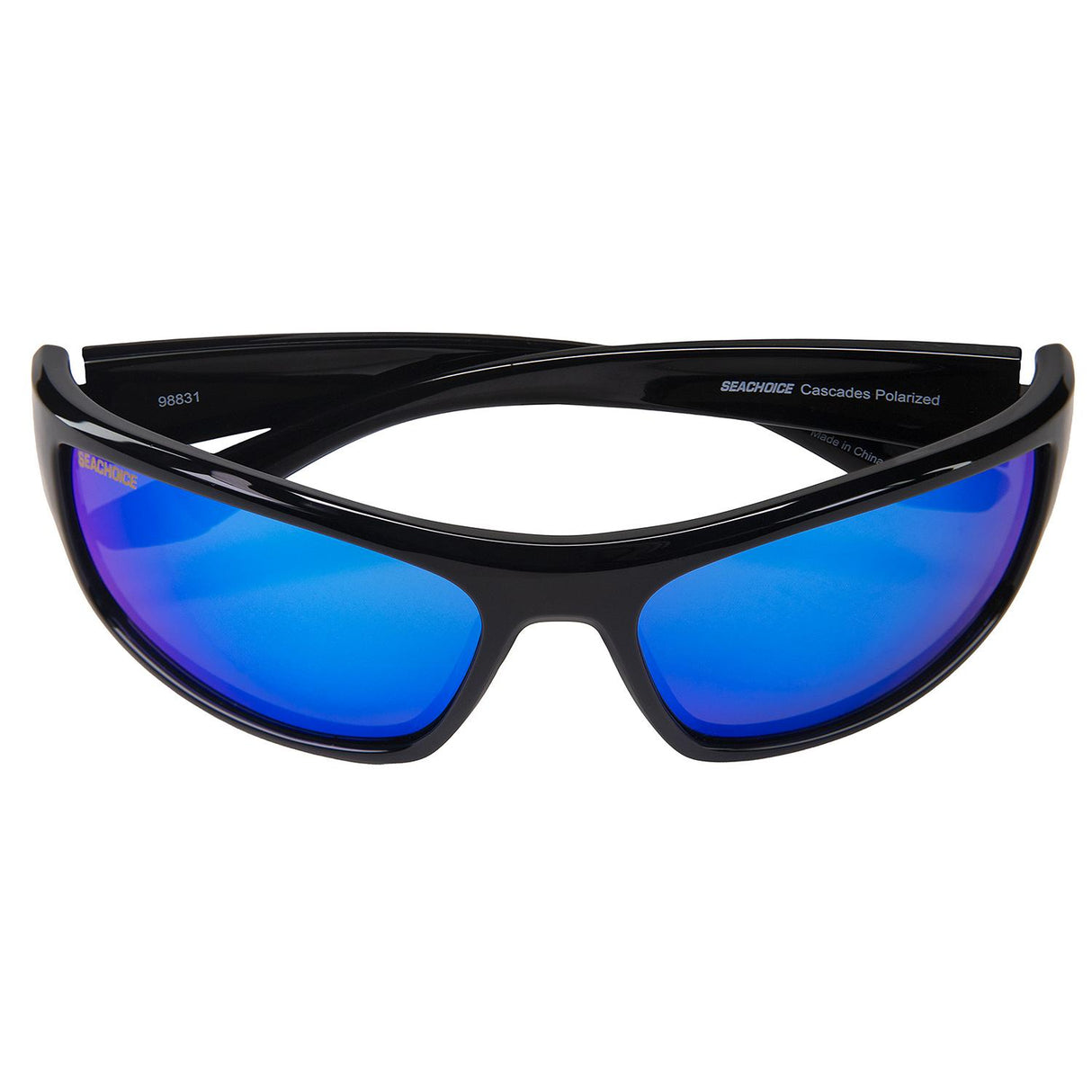 Seachoice 98831 "Cascades" Polarized Sunglasses, Frame: Shiny Black, Lens: Blue Mirror - YP121032000000 - image 4