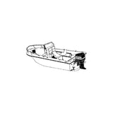 Carver Covers Carver 70021S11 V-Hull Center Console Fishing With High Bow Rails, 21'6, Sun-Dura® Mist Gray O/B w/Tie Down Kit - 70021S11 - official Carver by Covercraft product image 2