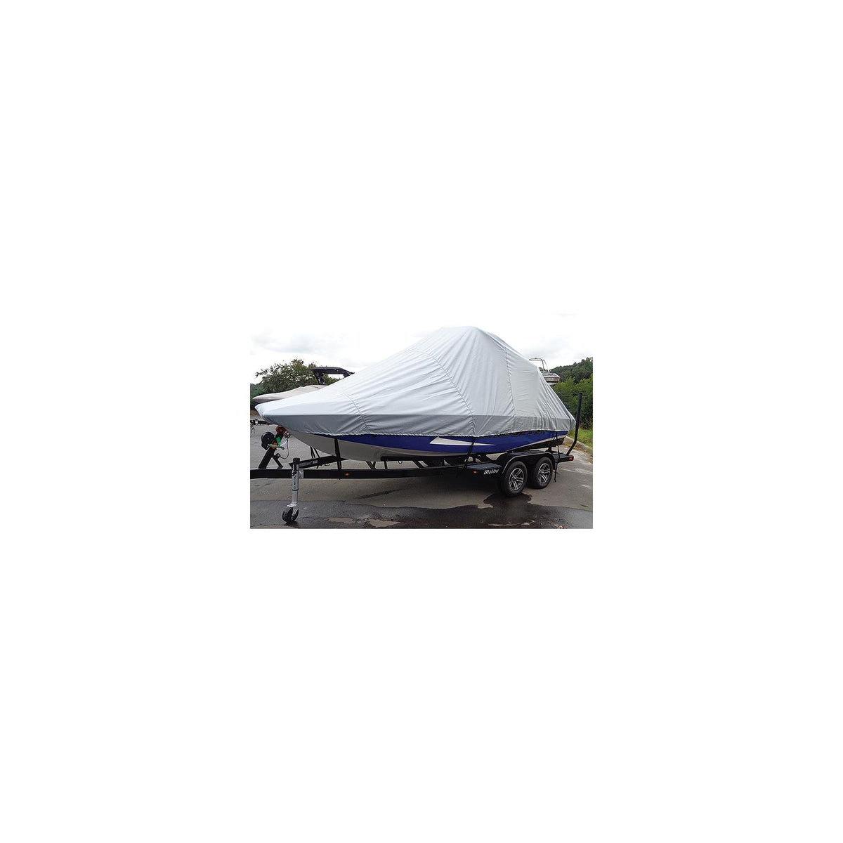 Carver Covers Carver 82122S11 Tournament Ski Boats w/Wide Or Pickle Fork Bow & Swim Platform - Over-The-Tower Cover, 22'6, Sun-Dura® Mist Gray - 82122S11 - official Carver by Covercraft product image 3