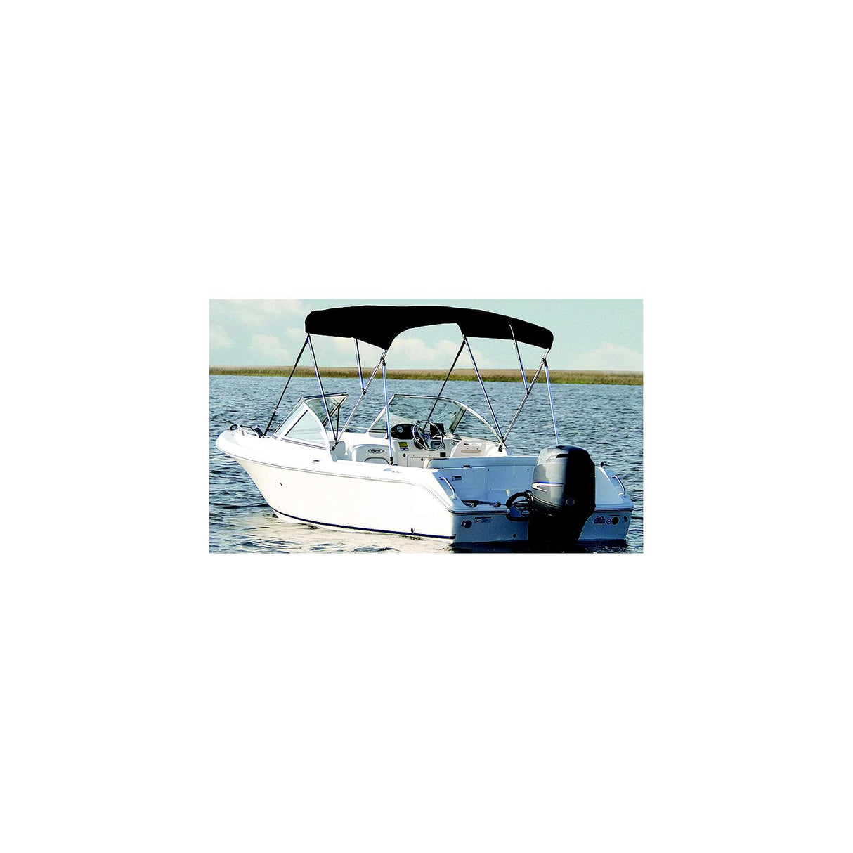 Carver Covers Carver V5481TB2 Fully Assembled, Complete Bimini Tops w/Boot, 54 H x 6' L, 79"-84" Wide, Jet Black - A5481TB-2