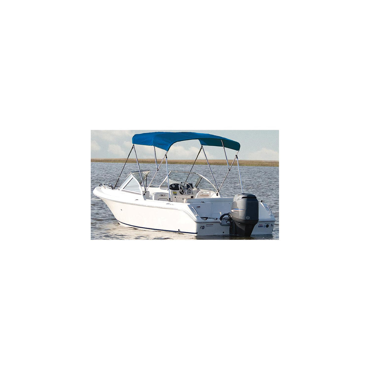 Carver Covers Carver V5481TB4 Fully Assembled, Complete Bimini Tops w/Boot, 54 H x 6' L, 79"-84" Wide, Pacific Blue - A5481TB-4
