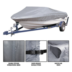 Seasense Boat Cover for V-Hull Runabouts (Outboards & I/O) (Boat Length: 17' to 19', Beam Width: Up to 96") - 50011116 - image 1