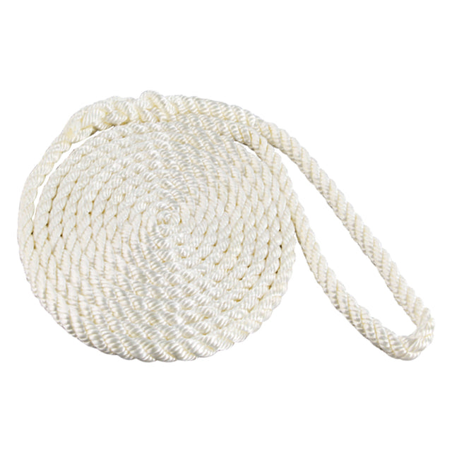 Seasense Three-Strand Twisted Nylon Dock Line (White, Diameter 3/8", Length 25') - 50012983 - image 1