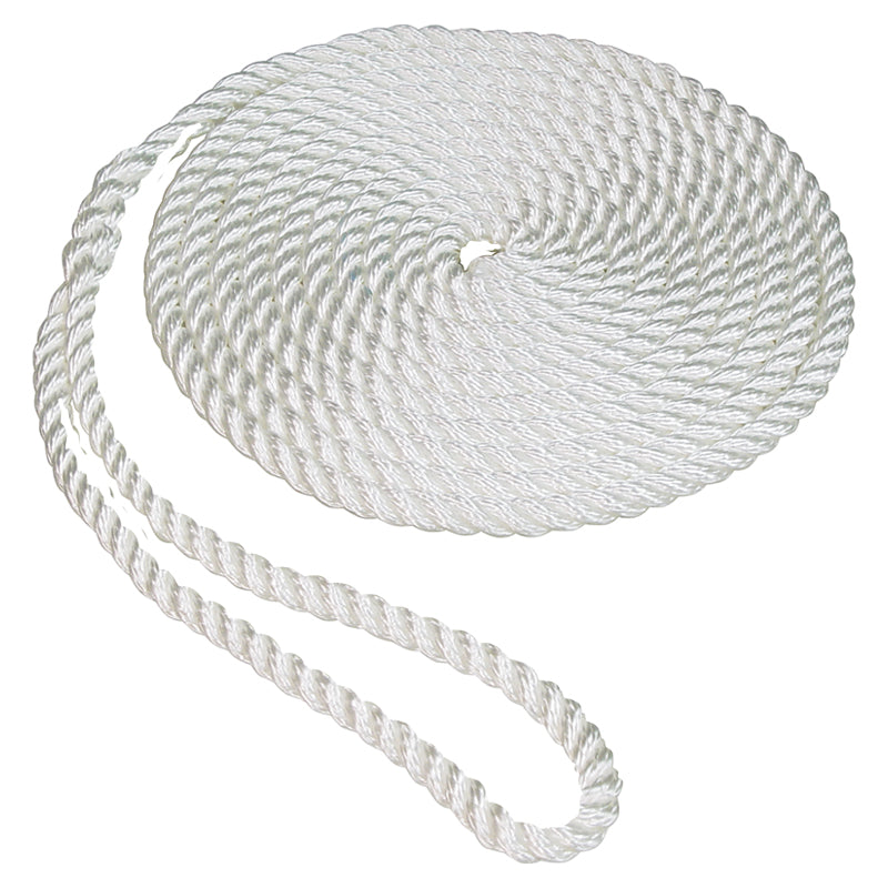 Seasense 100% Twisted Nylon Dock Line (White, Diameter 1/2", Length 20') - 50013010 - image 2