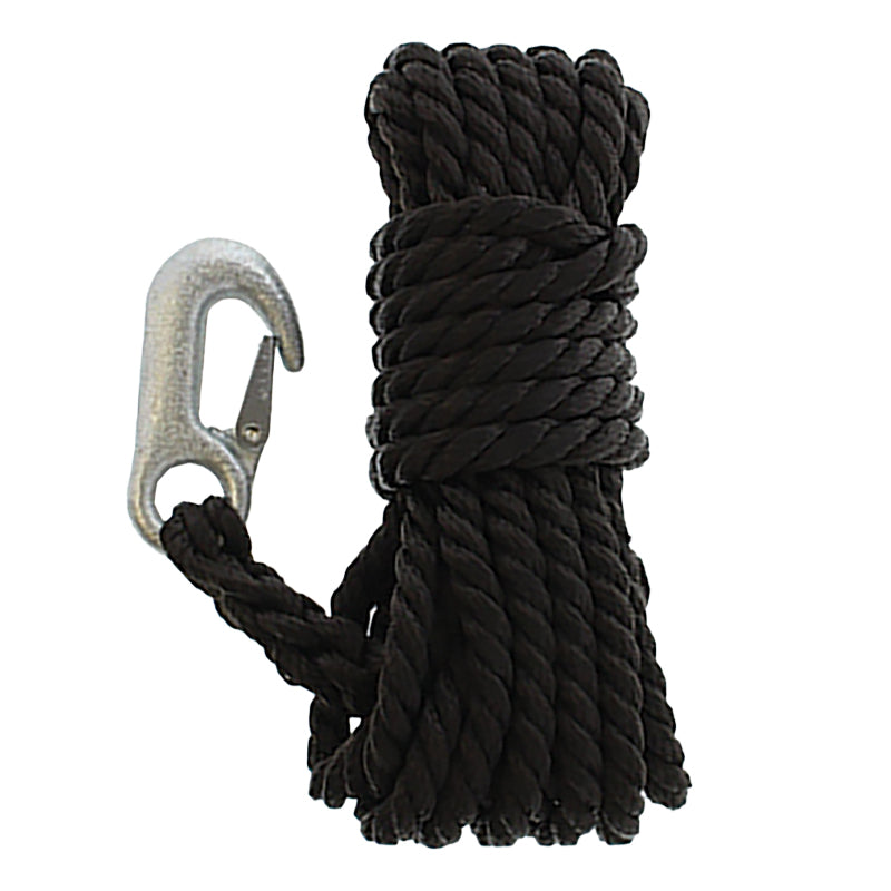Seasense Twisted Polypropylene Winch Rope (Black, Diameter 3/8", Length 20') - 50013044 - image 1