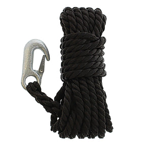 Seasense Twisted Polypropylene Winch Rope (Black, Diameter 3/8", Length 20') - 50013044 - image 1