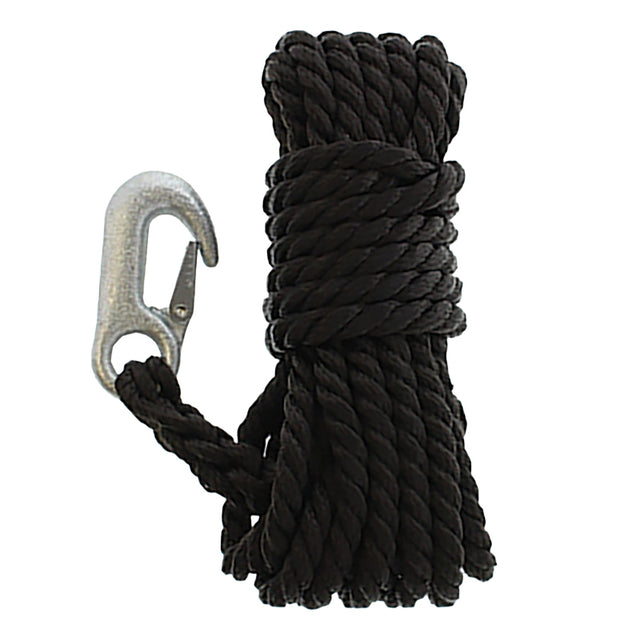 Seasense Twisted Polypropylene Winch Rope (Black, Diameter 3/8", Length 20') - 50013044 - image 1