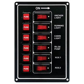 Seasense Standard Rocker Switch Panel (6 Gang) - 50031275 - image 1