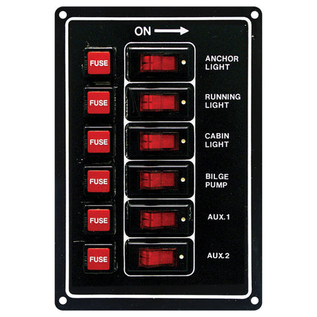 Seasense Standard Rocker Switch Panel (6 Gang) - 50031275 - image 1