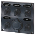 Seasense Wave Design Toggle Switch Panel with 12 volt Power Socket (5 Gang) - 50031295 - image 1