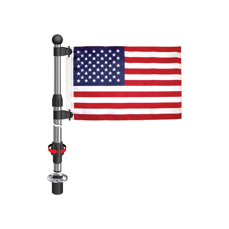 Seasense Telescopic Flag Pole with 12" x 18" U.S. Flag - 50071027 - image 4