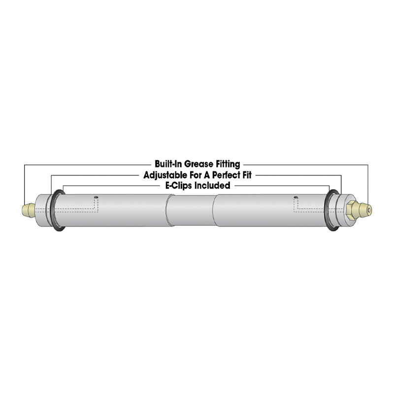 Seasense Zinc Plated Greaseable Roller Shaft with E-clips (5/8" x 6-1/4", Fits 5" Roller) - 50089826 - image 2