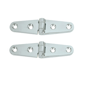 Whitecap Strap Hinge - CP/Brass - 4" x 1" - Pair - S-0604