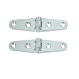 Whitecap Strap Hinge - CP/Brass - 4" x 1" - Pair - S-0604
