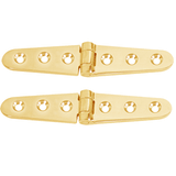 Whitecap Strap Hinge - Polished Brass - 6" x 1-1/8" - Pair - S-0605BC