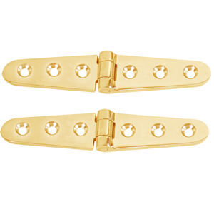 Whitecap Strap Hinge - Polished Brass - 6" x 1-1/8" - Pair - S-0605BC