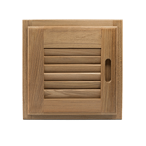 Whitecap Teak Louvered Door & Frame - Right Hand - 12" x 12" - 60720