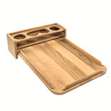 Whitecap Teak Drinkholder w/Removable Cockpit Table Top - Holds 4 Glasses - 61394C