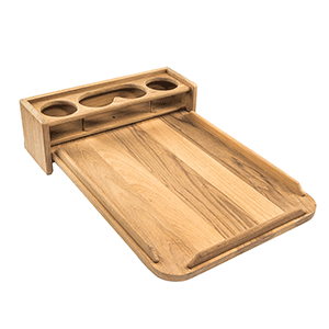 Whitecap Teak Drinkholder w/Removable Cockpit Table Top - Holds 4 Glasses - 61394C