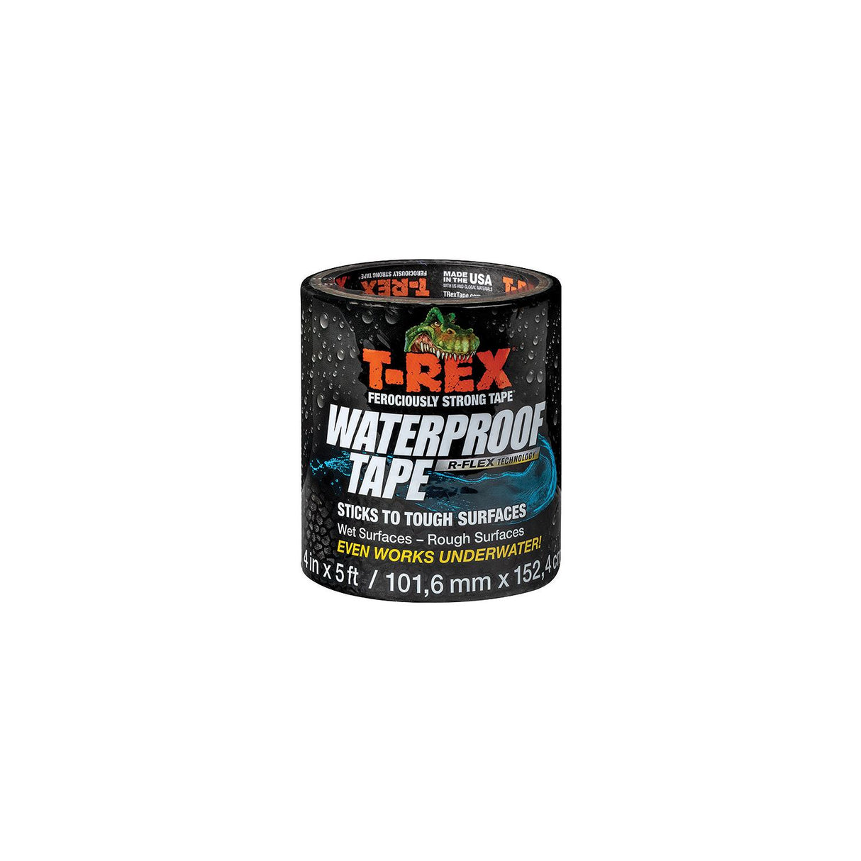 Shurtape 285987 T-Rex® Waterproof Repair Tape, 4" W x 5' L, Black - 285987
