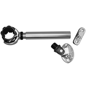 Rupp Marine Rupp Threaded Antenna Support w/6" Pipe Mount, Oval 4-Way Base & 1.5" Collar - PAK-0005
