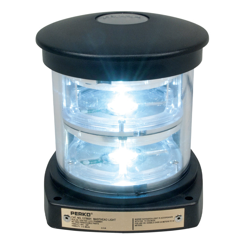 Perko Fig. 1378 Series Single L.E.D. Navigation Light (White Masthead) - 1378 000 BLK - image 1
