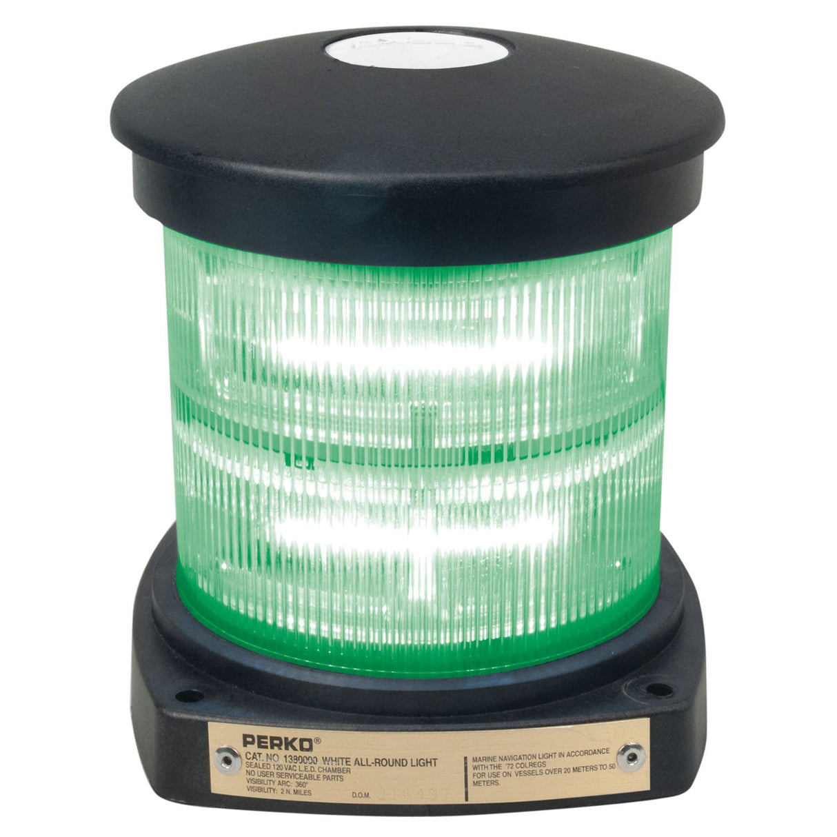 Perko Fig. 1380 Series Single L.E.D. Navigation Light (Green All-Round) - 1380 G00 BLK - image 2