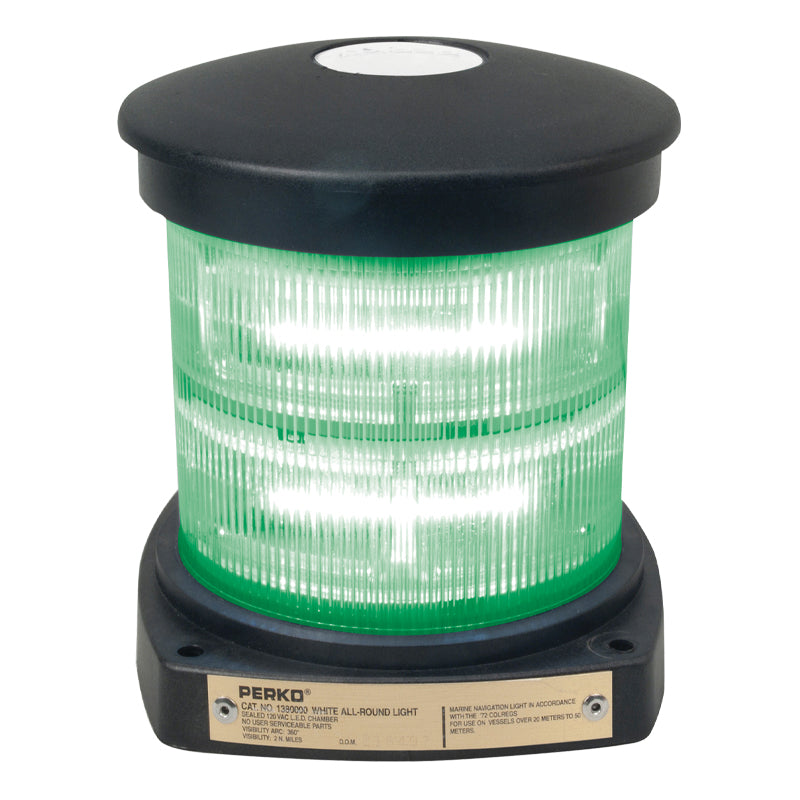 Perko Fig. 1380 Series Single L.E.D. Navigation Light (Green All-Round) - 1380 G00 BLK - image 1