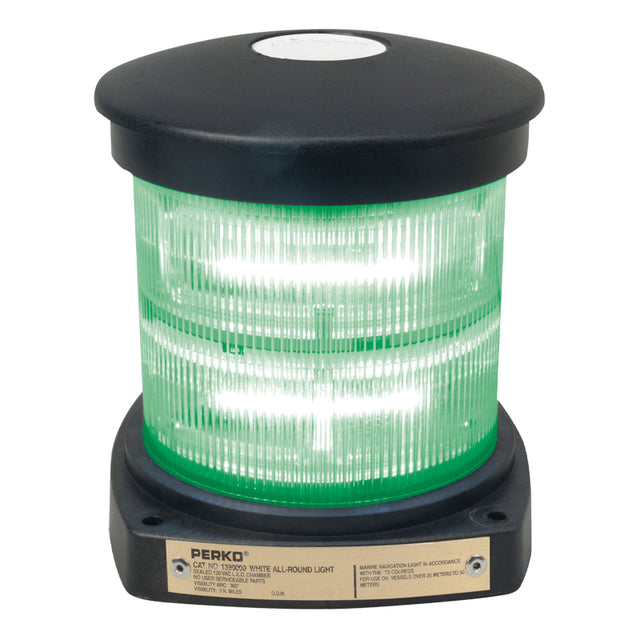 Perko Fig. 1380 Series Single L.E.D. Navigation Light (Green All-Round) - 1380 G00 BLK - image 1