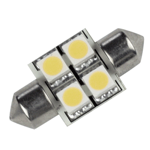 Lunasea Lighting Lunasea Pointed Festoon 4 LED Light Bulb - 31mm - Cool White - LLB-202C-21-00