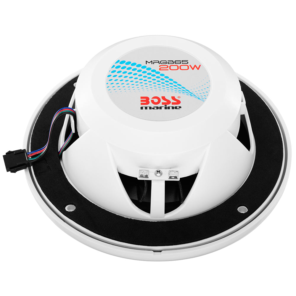 Boss Audio Altavoces MRGB65 de 6,5" con iluminación RGB - Blanco - 200W [MRGB65]