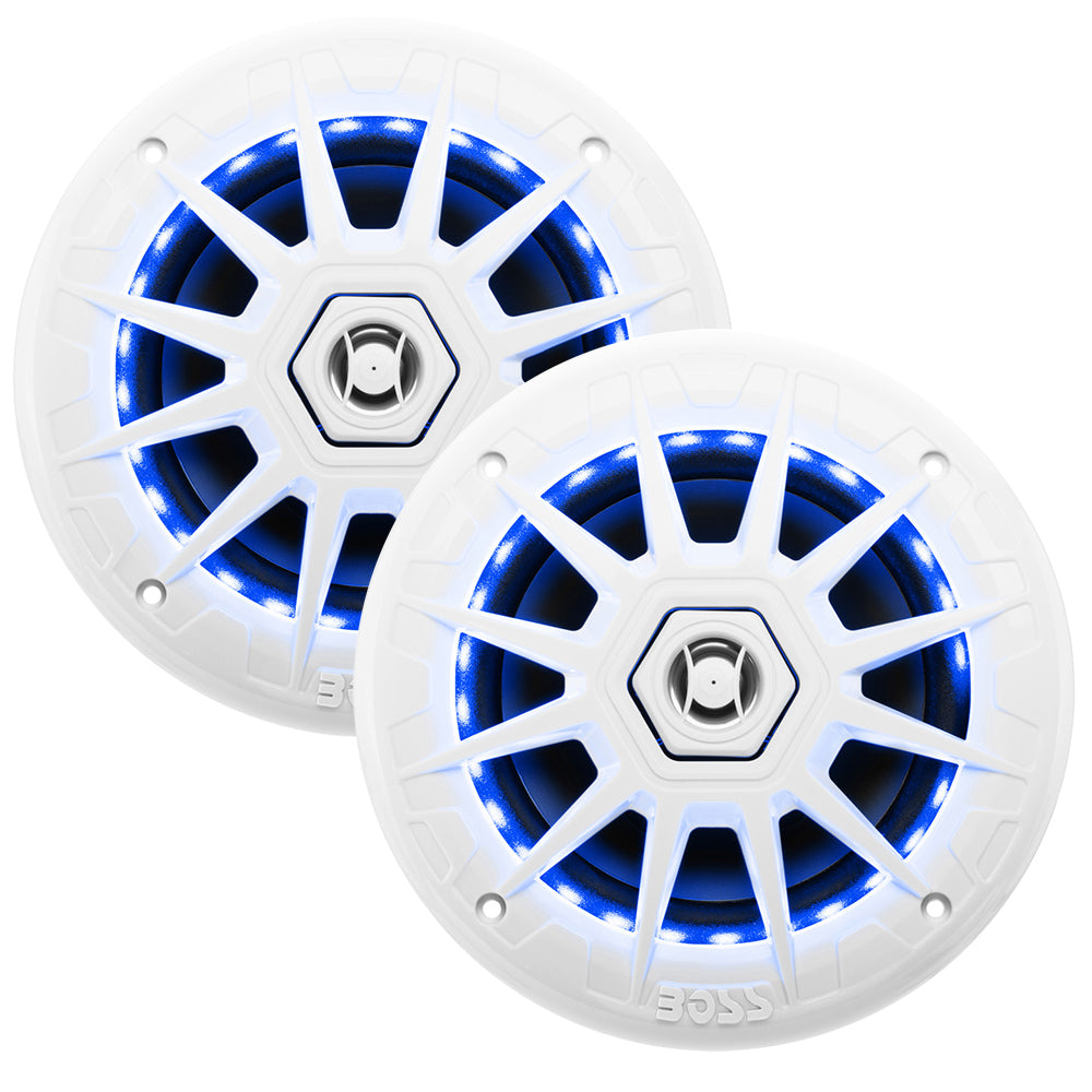 Boss Audio Altavoces MRGB65 de 6,5" con iluminación RGB - Blanco - 200W [MRGB65]