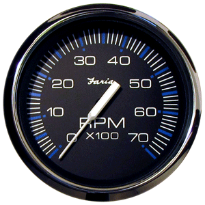 Faria Beede Instruments Faria Chesapeake Black 4" Tachometer - 7000 RPM (Gas) (All Outboards) - 33718