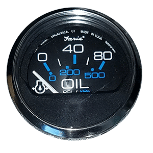 Faria Beede Instruments Faria Chesapeake Black 2" Oil Pressure Gauge (80 PSI) - 13702