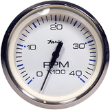 Faria Beede Instruments Faria Chesapeake White SS 4" Tachometer - 4000 RPM (Diesel) (Magnetic Pick-Up) - 33818