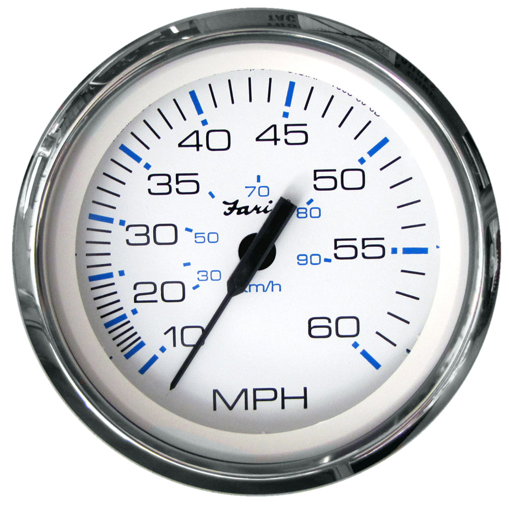 Velocímetro Faria Chesapeake Blanco SS 4" - 60MPH (Pitot) [33811]