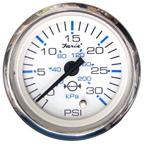 Faria Beede Instruments Faria Chesapeake White SS 2" Water Pressure Gauge (30 PSI) - 13812
